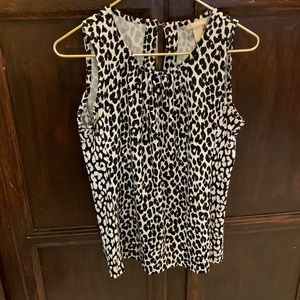 *4/$20* Banana Republic blouse - black and white leopard - small - EUC!